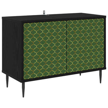 Tv-meubel GELEEN 69 x 33 x 50,5 cm Zwart eiken Bewerkt hout