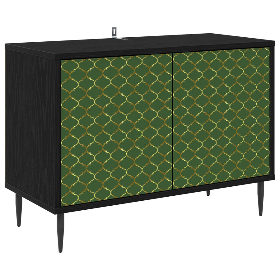 Tv-meubel GELEEN 69 x 33 x 50,5 cm Zwart eiken Bewerkt hout