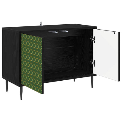 Tv-meubel GELEEN 69 x 33 x 50,5 cm Zwart eiken Bewerkt hout