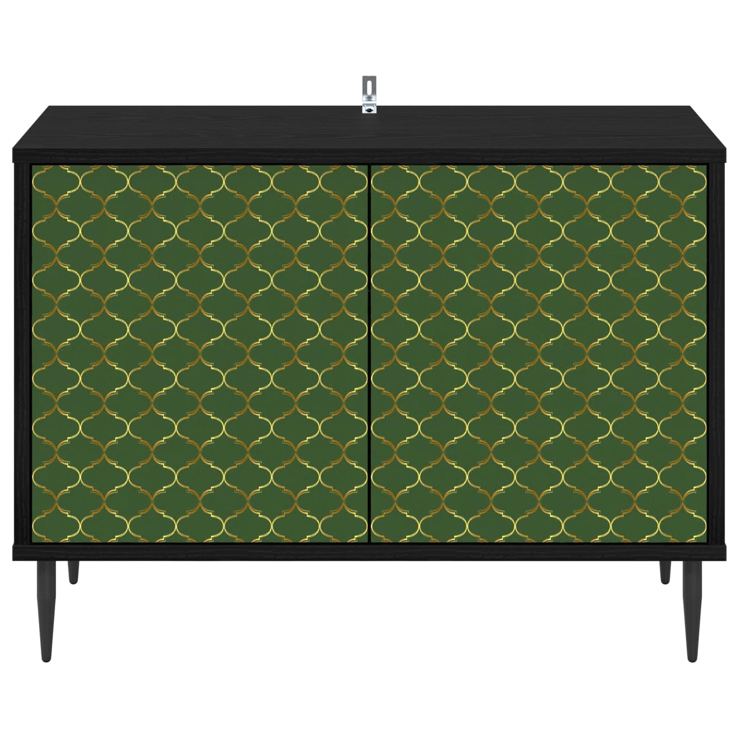 Tv-meubel GELEEN 69 x 33 x 50,5 cm Zwart eiken Bewerkt hout
