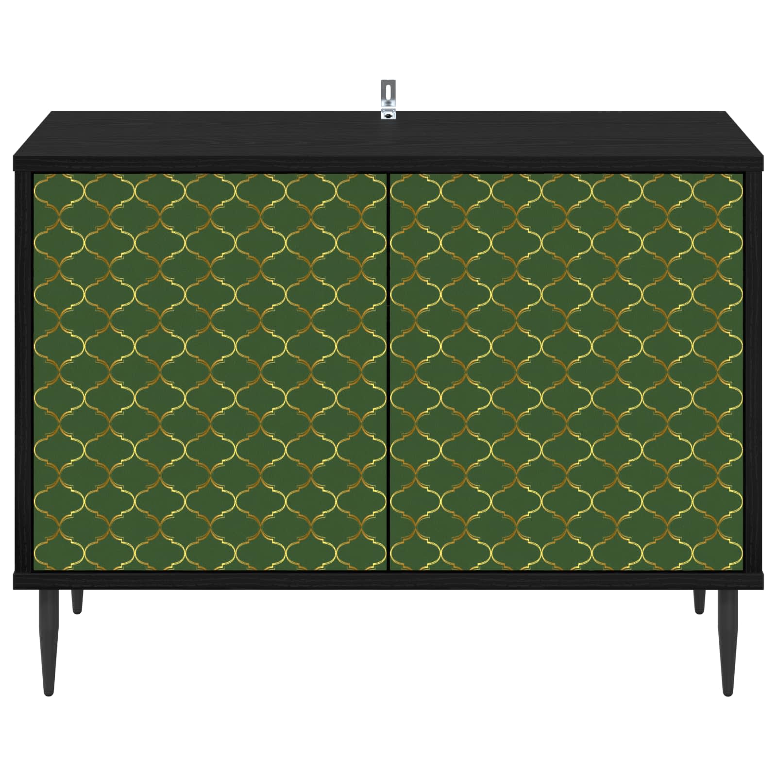 Tv-meubel GELEEN 69 x 33 x 50,5 cm Zwart eiken Bewerkt hout