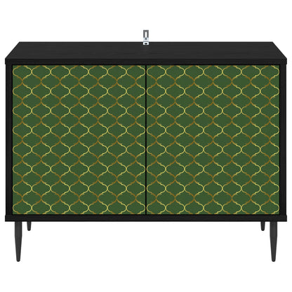 Tv-meubel GELEEN 69 x 33 x 50,5 cm Zwart eiken Bewerkt hout