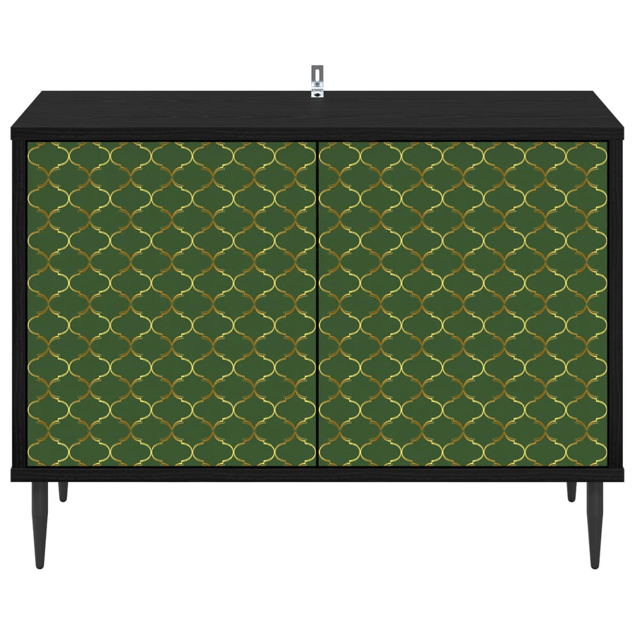 Tv-meubel GELEEN 69 x 33 x 50,5 cm Zwart eiken Bewerkt hout