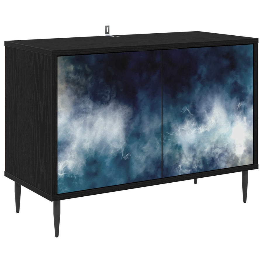Tv-meubel RAALTE 69 x 33 x 50,5 cm Zwart eiken Bewerkt hout