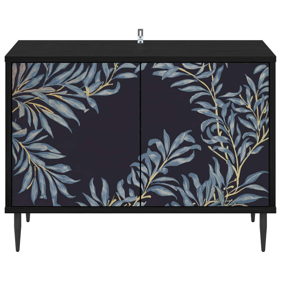Tv-meubel DOKKUM 69 x 33 x 50,5 cm Zwart eiken Bewerkt hout