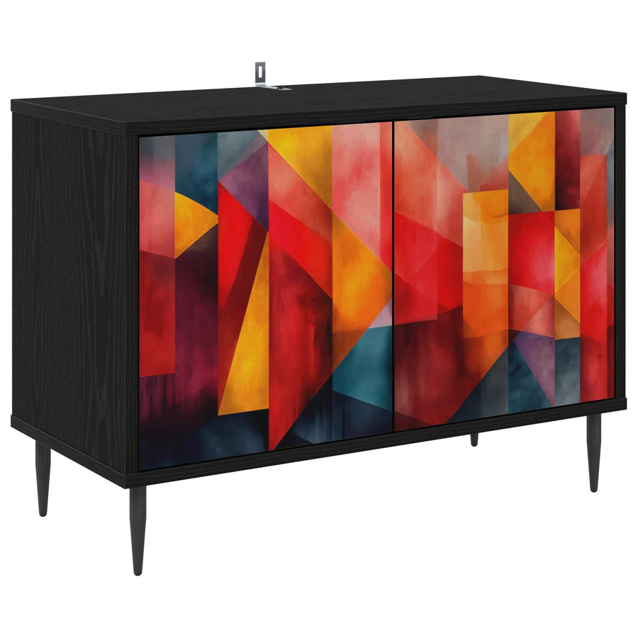Tv-meubel HEESCH 69 x 33 x 50,5 cm Zwart eiken Bewerkt hout