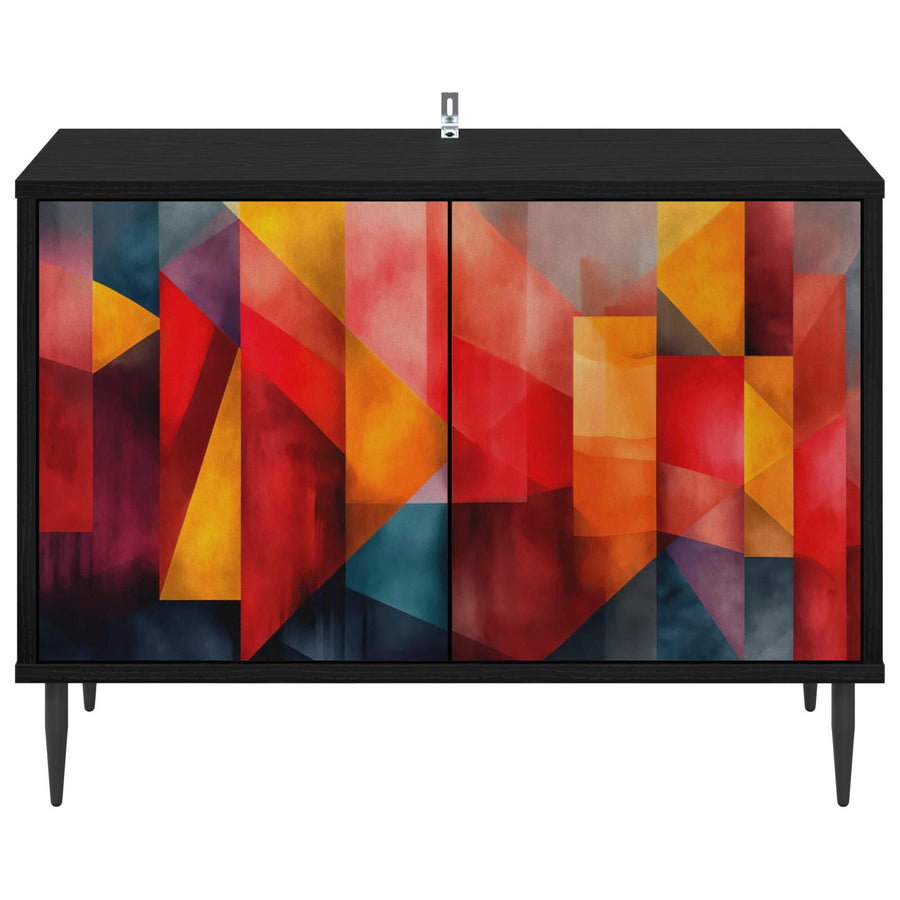 Tv-meubel HEESCH 69 x 33 x 50,5 cm Zwart eiken Bewerkt hout