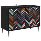 Tv-meubel OMMEN 69 x 33 x 50,5 cm Zwart eiken Bewerkt hout