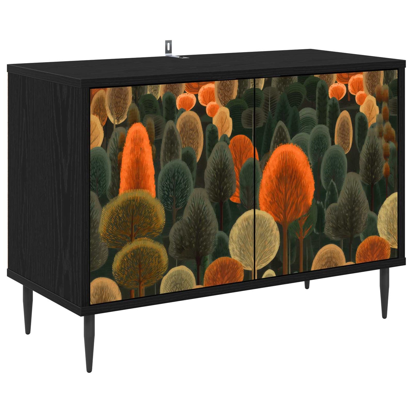 Tv-meubel ZAANDAM 69 x 33 x 50,5 cm Zwart eiken Bewerkt hout