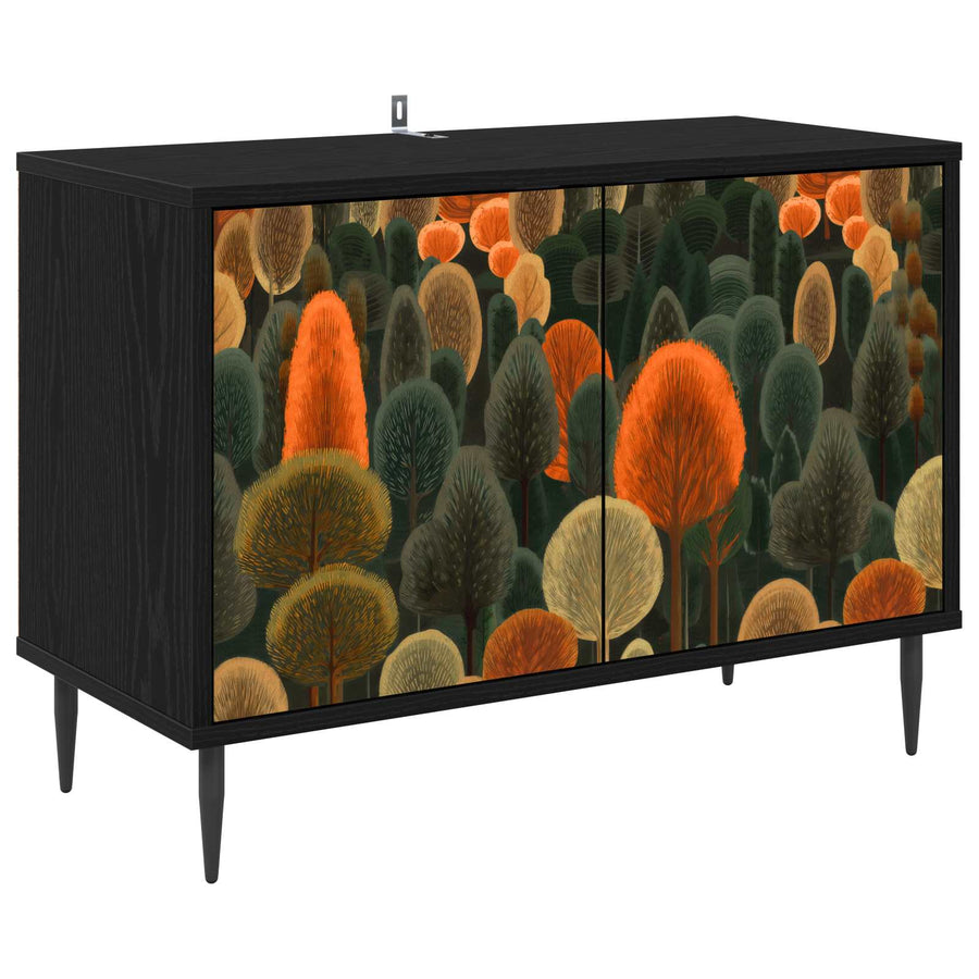 Tv-meubel ZAANDAM 69 x 33 x 50,5 cm Zwart eiken Bewerkt hout