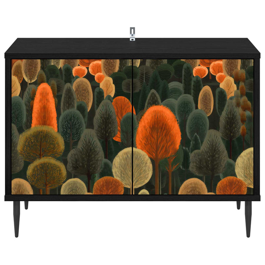Tv-meubel ZAANDAM 69 x 33 x 50,5 cm Zwart eiken Bewerkt hout