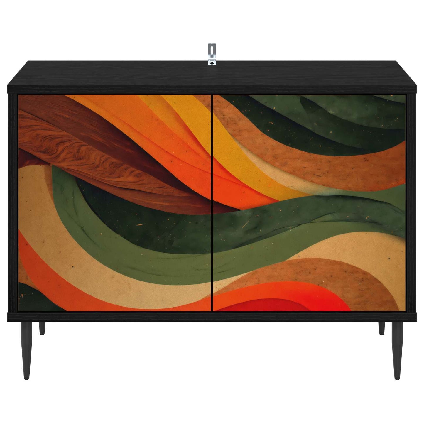 Tv-meubel BONN 69 x 33 x 50,5 cm Zwart eiken Bewerkt hout