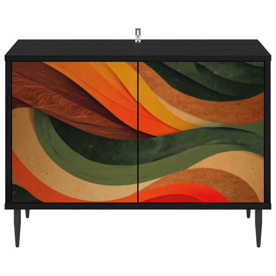 Tv-meubel BONN 69 x 33 x 50,5 cm Zwart eiken Bewerkt hout