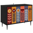 Tv-meubel ESSEN 69 x 33 x 50,5 cm Zwart eiken Bewerkt hout