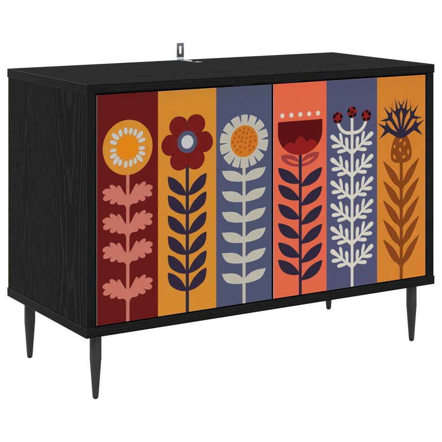 Tv-meubel ESSEN 69 x 33 x 50,5 cm Zwart eiken Bewerkt hout