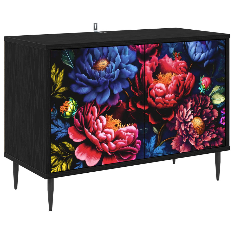 Tv-meubel KIEL 69 x 33 x 50,5 cm Zwart eiken Bewerkt hout