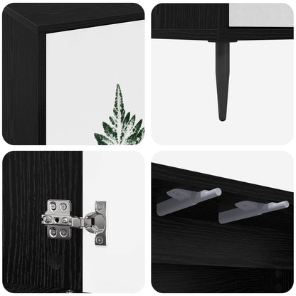 Tv-meubel HANAU 69 x 33 x 50,5 cm Zwart eiken Bewerkt hout