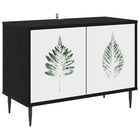 Tv-meubel HANAU 69 x 33 x 50,5 cm Zwart eiken Bewerkt hout