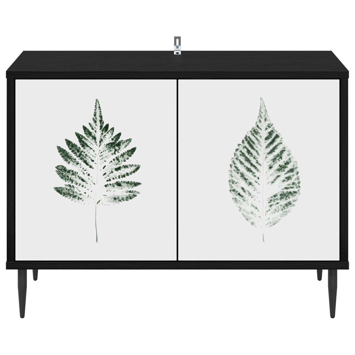 Tv-meubel HANAU 69 x 33 x 50,5 cm Zwart eiken Bewerkt hout