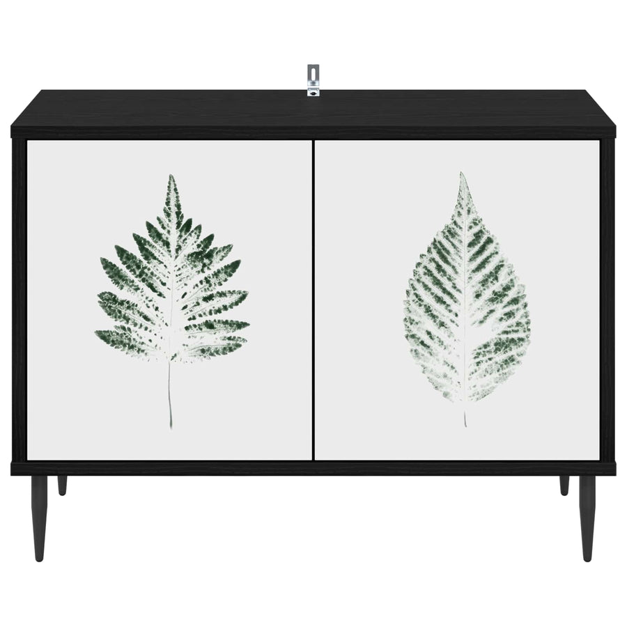 Tv-meubel HANAU 69 x 33 x 50,5 cm Zwart eiken Bewerkt hout