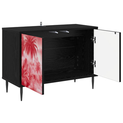 Tv-meubel AACHEN 69 x 33 x 50,5 cm Zwart eiken Bewerkt hout
