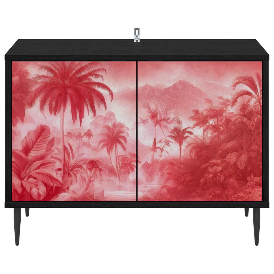Tv-meubel AACHEN 69 x 33 x 50,5 cm Zwart eiken Bewerkt hout