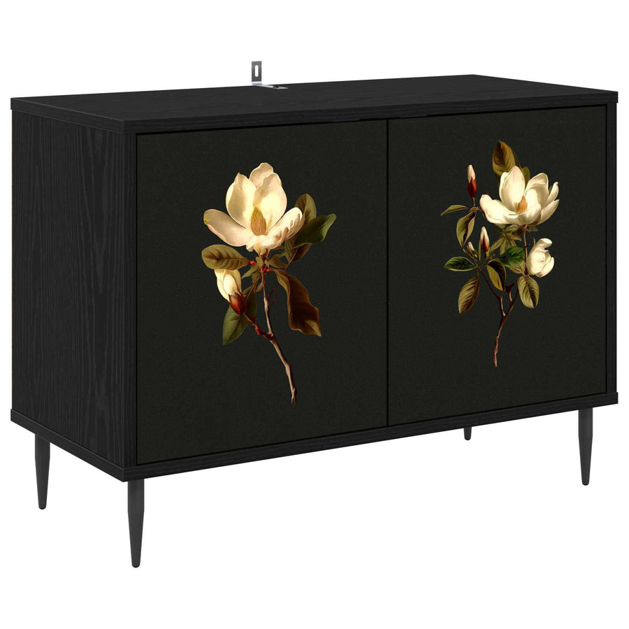 Tv-meubel BREMEN 69 x 33 x 50,5 cm Zwart eiken Bewerkt hout