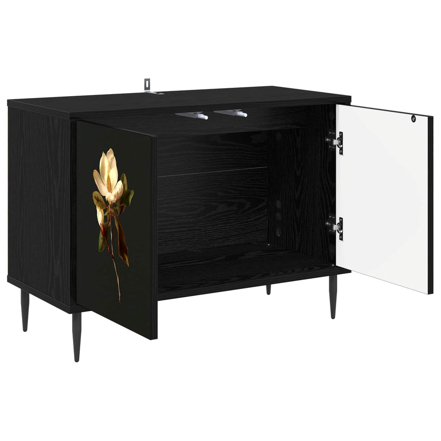 Tv-meubel BREMEN 69 x 33 x 50,5 cm Zwart eiken Bewerkt hout