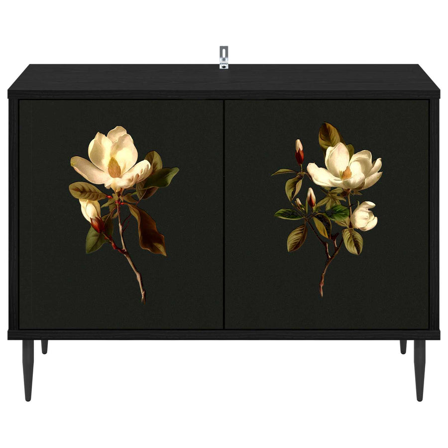 Tv-meubel BREMEN 69 x 33 x 50,5 cm Zwart eiken Bewerkt hout