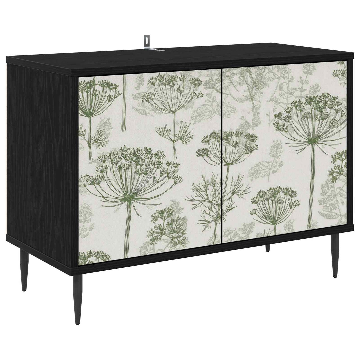 Tv-meubel GOTHA 69 x 33 x 50,5 cm Zwart eiken Bewerkt hout