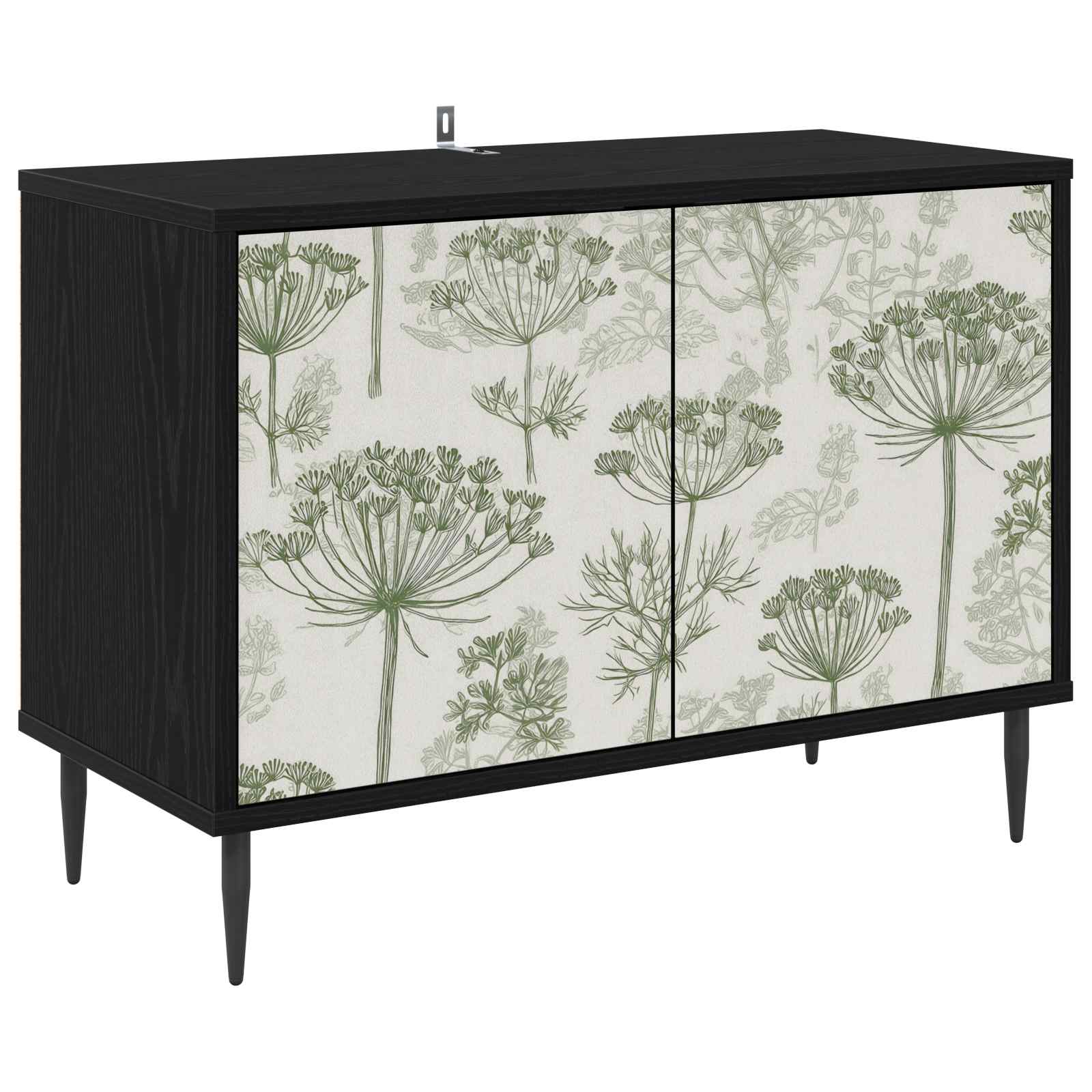 Tv-meubel GOTHA 69 x 33 x 50,5 cm Zwart eiken Bewerkt hout