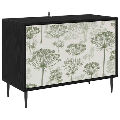 Tv-meubel GOTHA 69 x 33 x 50,5 cm Zwart eiken Bewerkt hout