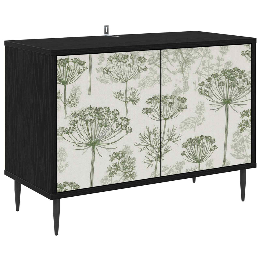 Tv-meubel GOTHA 69 x 33 x 50,5 cm Zwart eiken Bewerkt hout