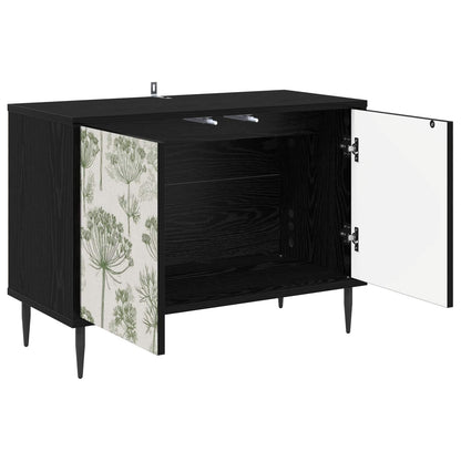 Tv-meubel GOTHA 69 x 33 x 50,5 cm Zwart eiken Bewerkt hout