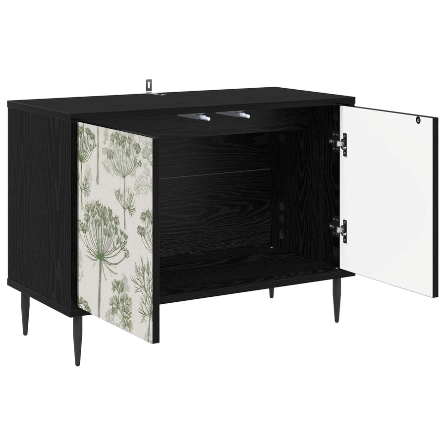 Tv-meubel GOTHA 69 x 33 x 50,5 cm Zwart eiken Bewerkt hout