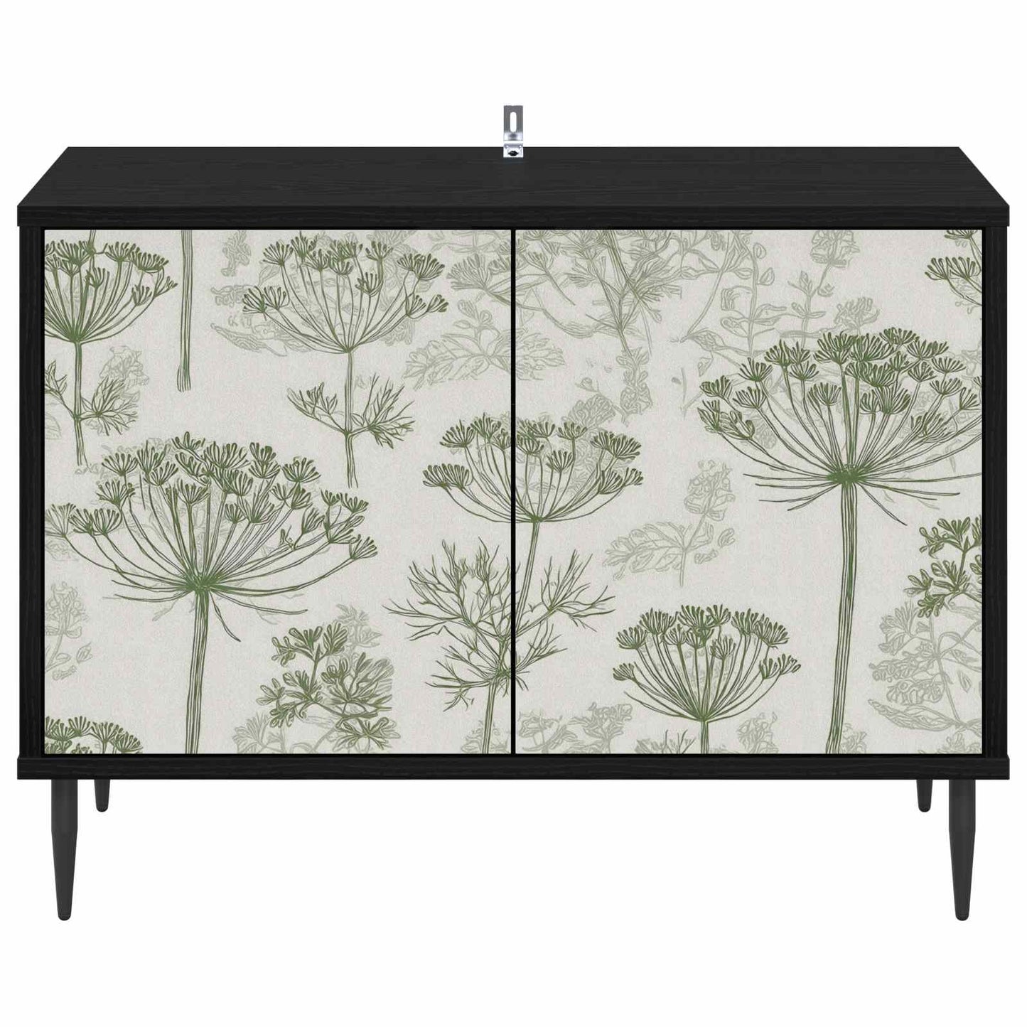 Tv-meubel GOTHA 69 x 33 x 50,5 cm Zwart eiken Bewerkt hout