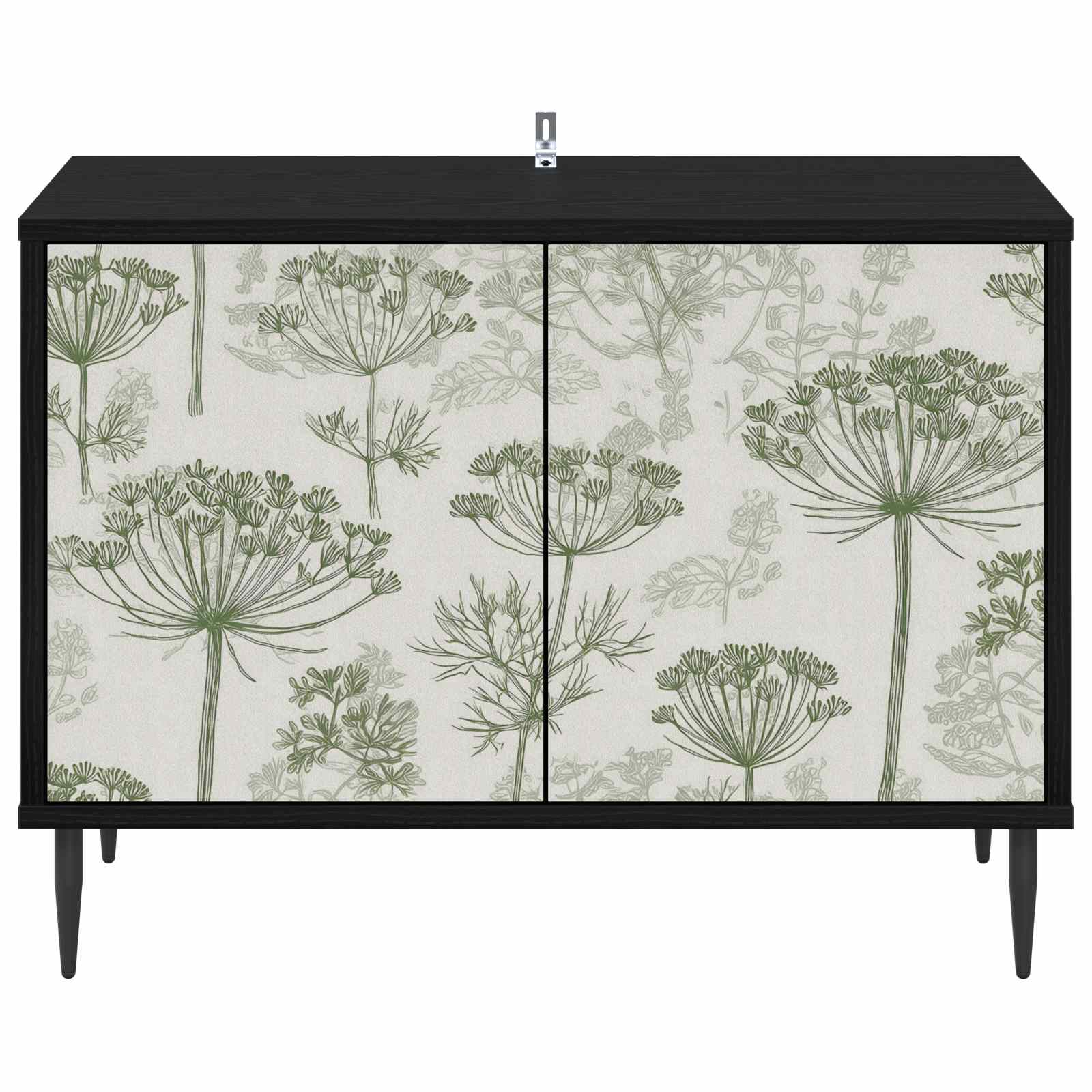 Tv-meubel GOTHA 69 x 33 x 50,5 cm Zwart eiken Bewerkt hout