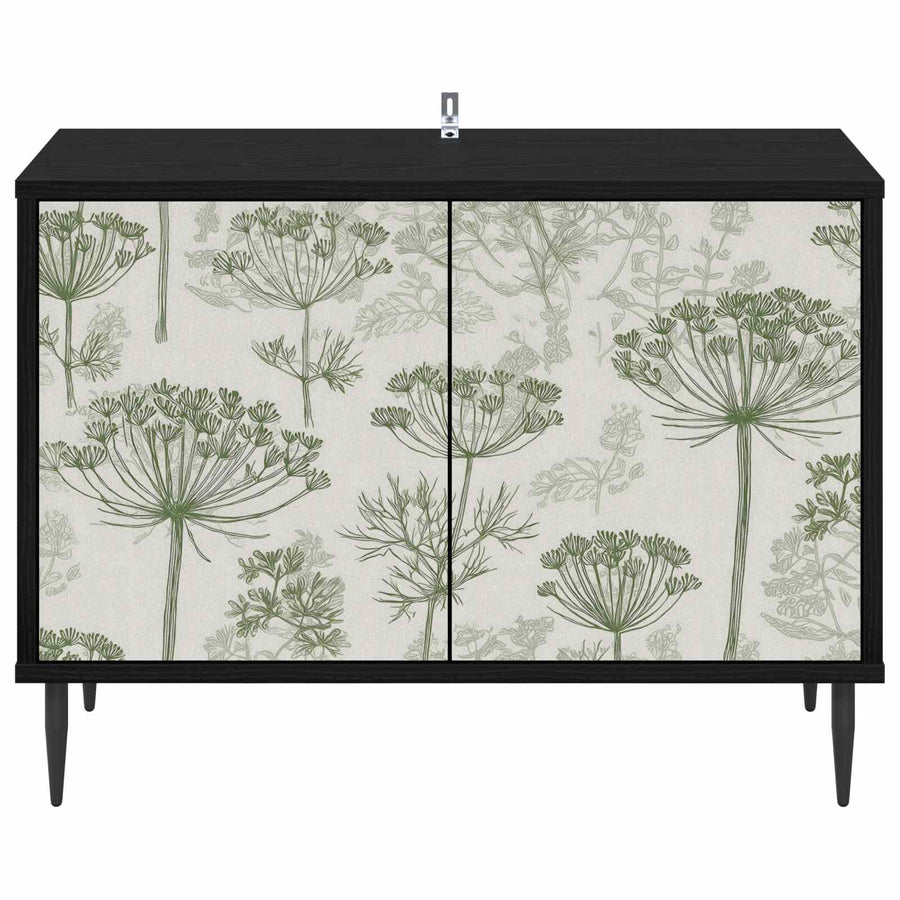 Tv-meubel GOTHA 69 x 33 x 50,5 cm Zwart eiken Bewerkt hout