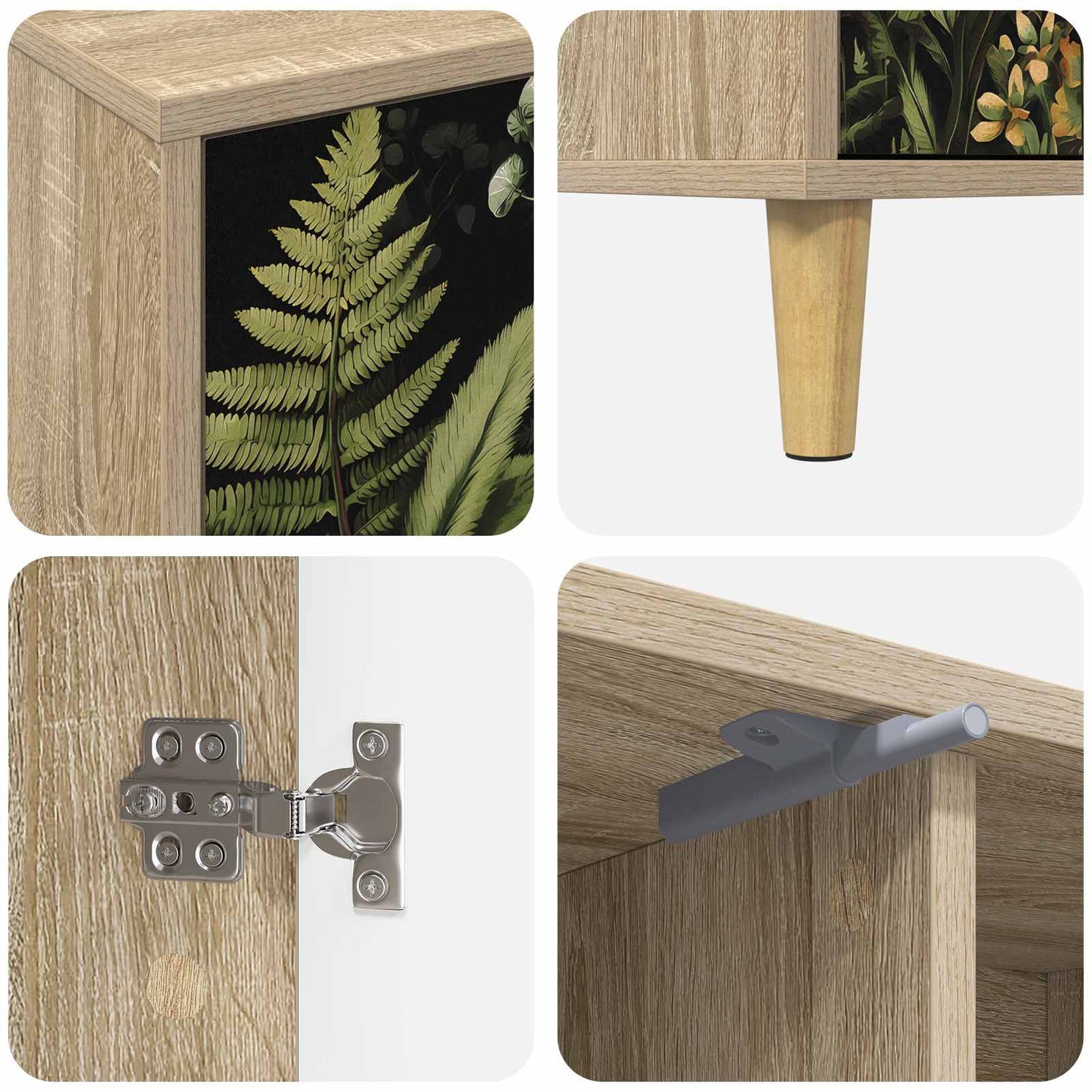 Tv-meubel RHENEN 102 x 33 x 50 cm Sonoma Bewerkt hout