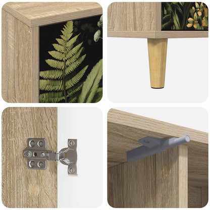Tv-meubel RHENEN 102 x 33 x 50 cm Sonoma Bewerkt hout