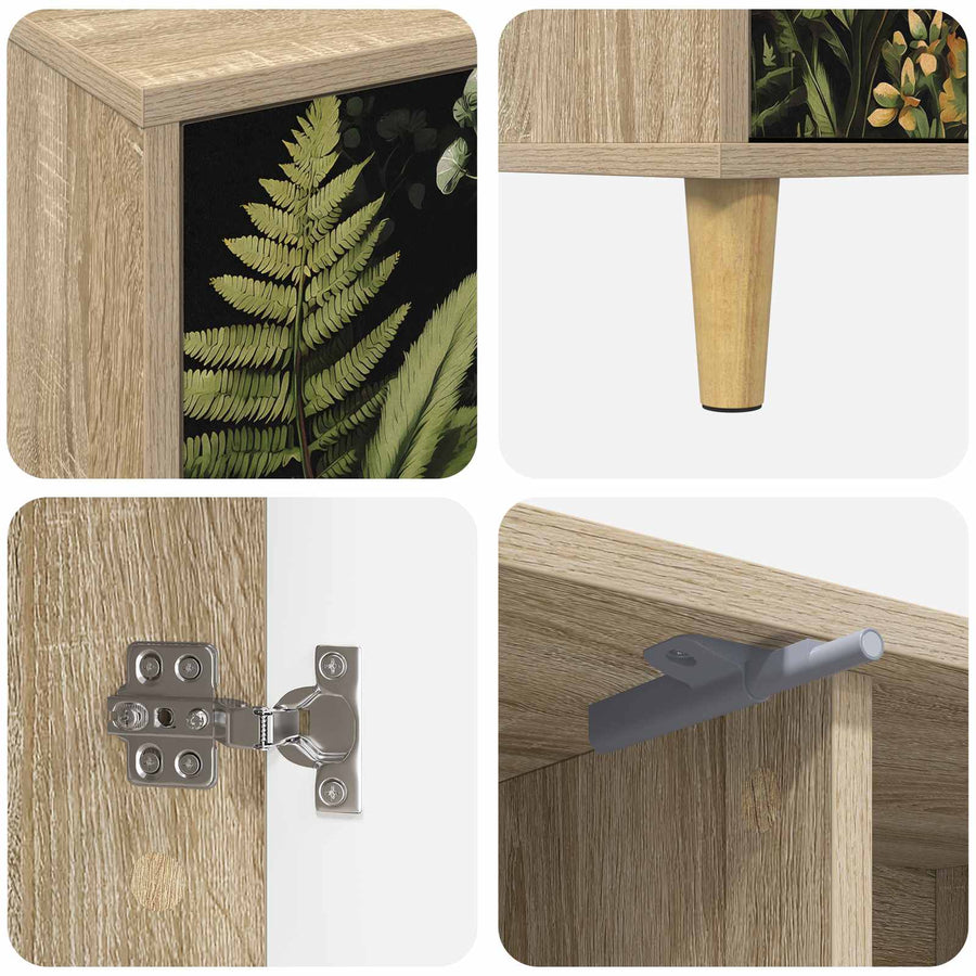 Tv-meubel RHENEN 102 x 33 x 50 cm Sonoma Bewerkt hout