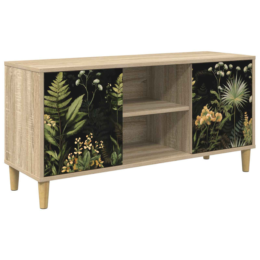 Tv-meubel RHENEN 102 x 33 x 50 cm Sonoma Bewerkt hout