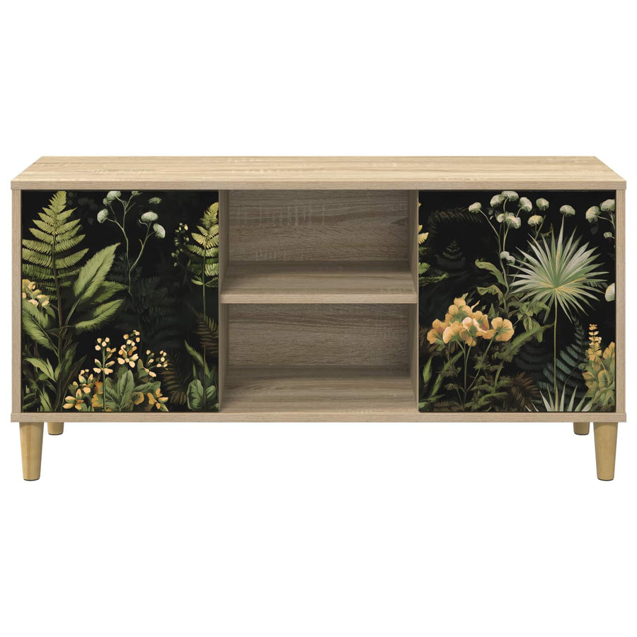 Tv-meubel RHENEN 102 x 33 x 50 cm Sonoma Bewerkt hout