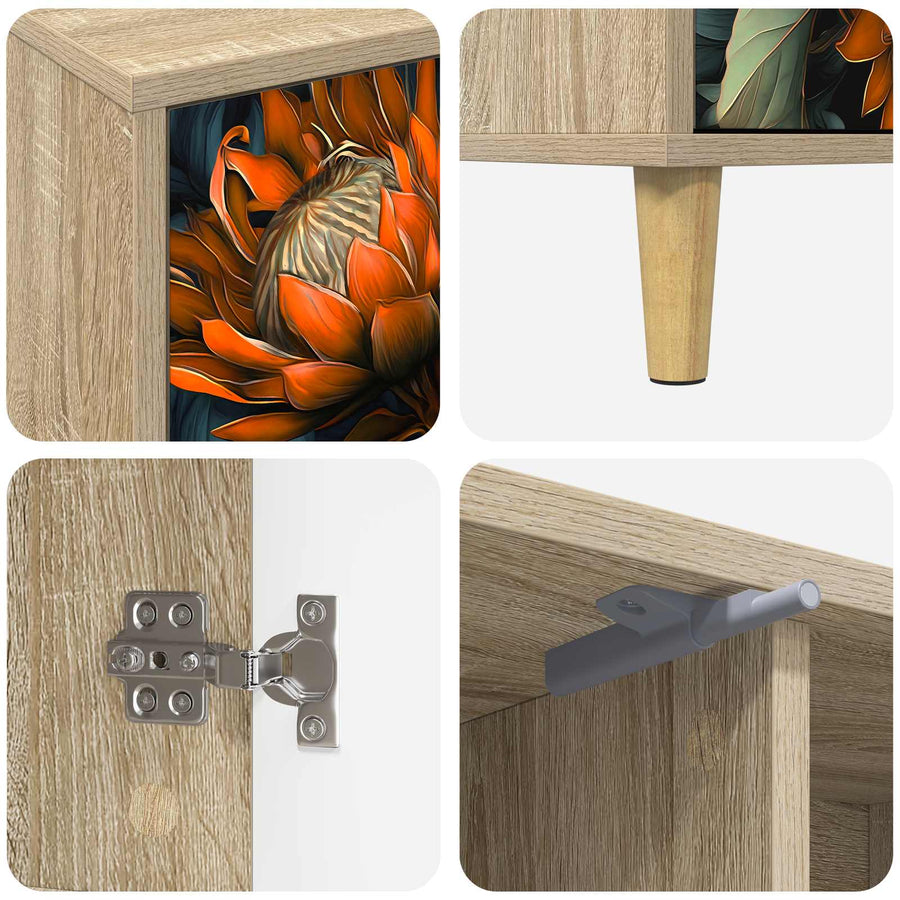 Tv-meubel LOCHEM 102 x 33 x 50 cm Sonoma Bewerkt hout