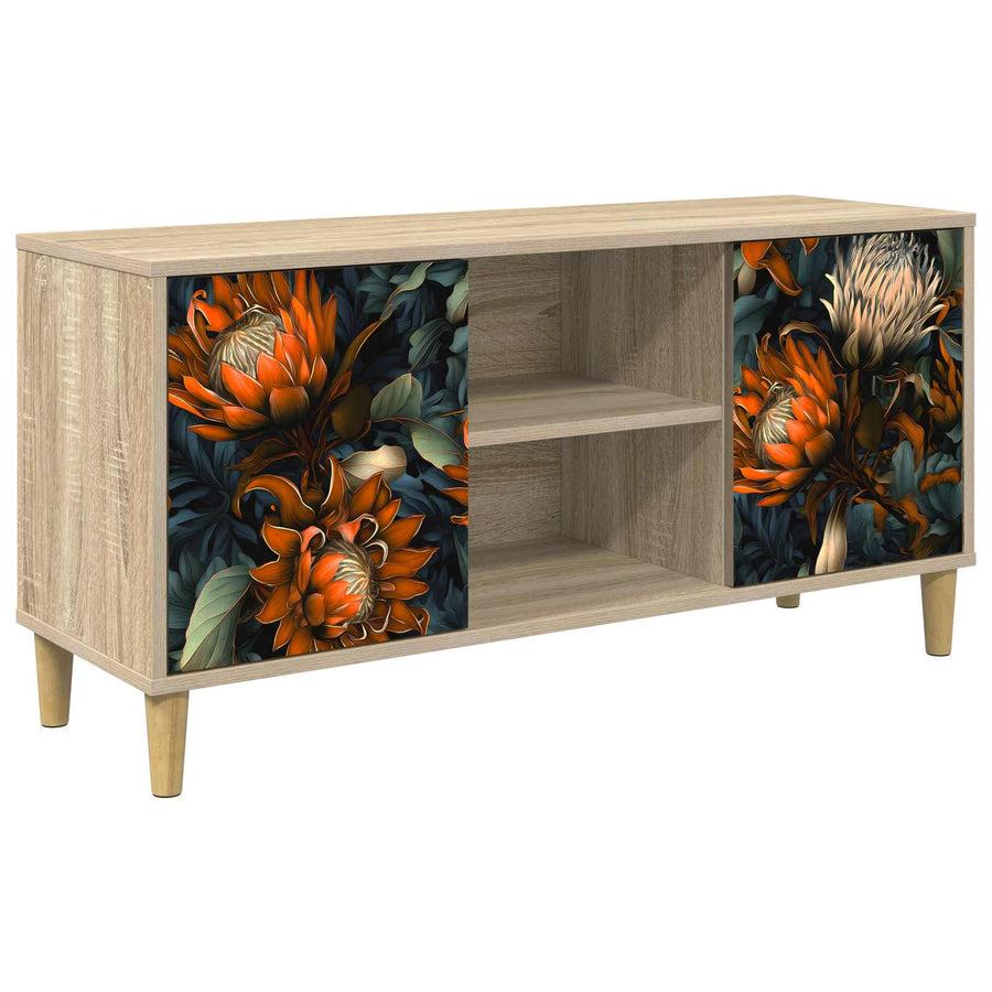 Tv-meubel LOCHEM 102 x 33 x 50 cm Sonoma Bewerkt hout