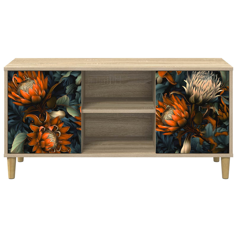Tv-meubel LOCHEM 102 x 33 x 50 cm Sonoma Bewerkt hout
