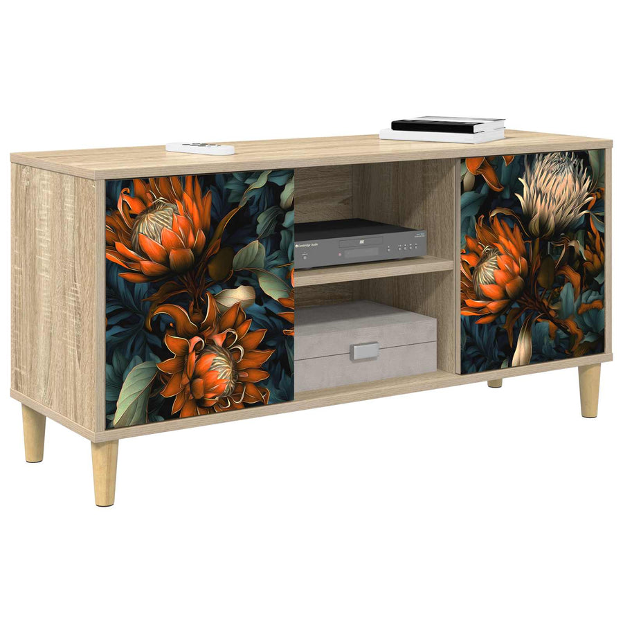 Tv-meubel LOCHEM 102 x 33 x 50 cm Sonoma Bewerkt hout