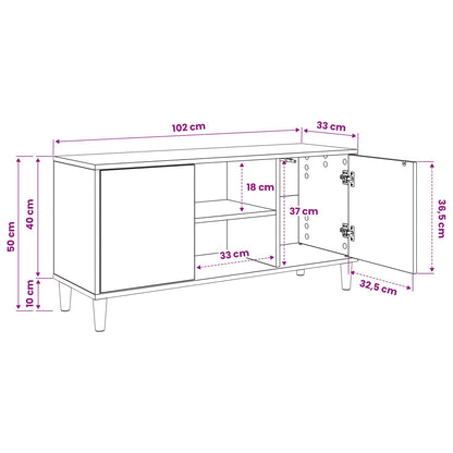 Tv-meubel GELEEN 102 x 33 x 50 cm Sonoma Bewerkt hout