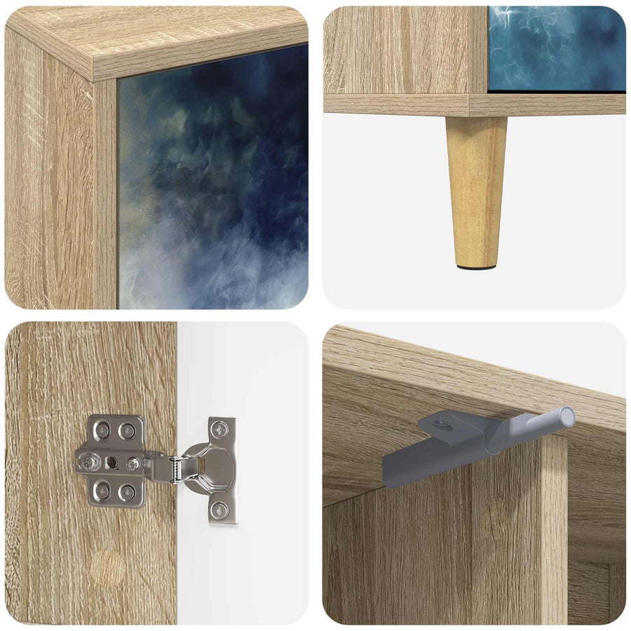Tv-meubel RAALTE 102 x 33 x 50 cm Sonoma Bewerkt hout