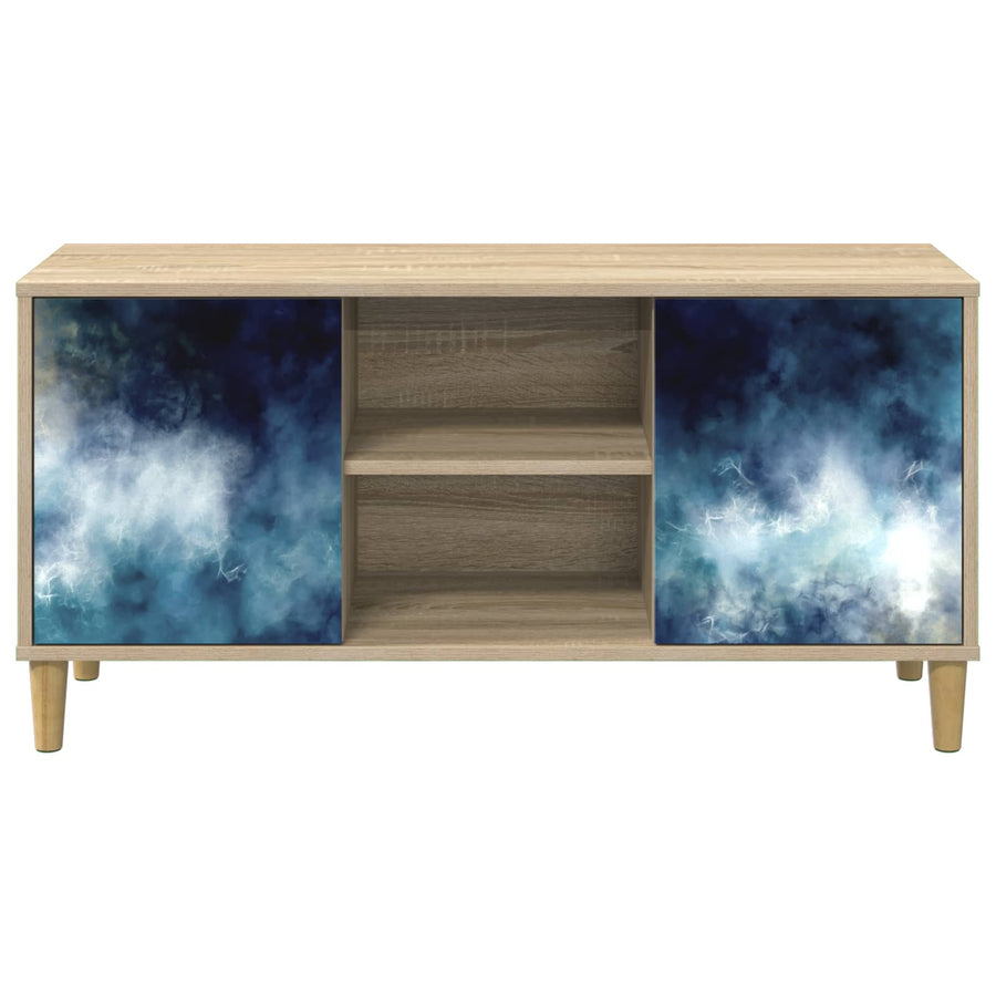 Tv-meubel RAALTE 102 x 33 x 50 cm Sonoma Bewerkt hout